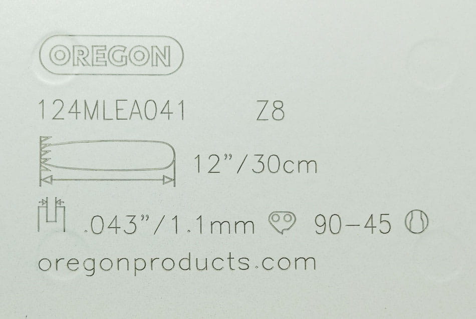 Oznaczenia na prowadnicy Oregon 140SDEA041